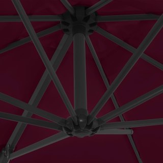  Parasol wiszący na stalowym słupku, bordowy, 250x250 cm Lumarko!