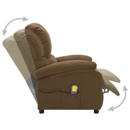  Elektryczny, rozkładany fotel masujący, brązowy, tkanina Lumarko!