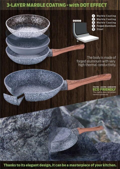  Zestaw 3 Patelni Granitowych Berlinger Haus Bh-1215 Lumarko!