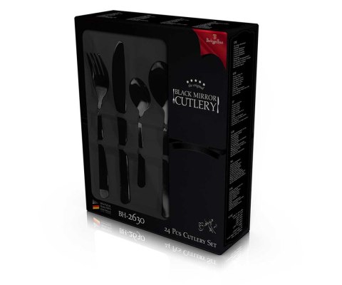  Sztućce 24 Elem. Berlinger Haus Bh-2630 Czarne Lustrzane Lumarko!