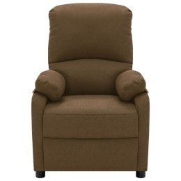  Rozkładany fotel masujący, brązowy, obity tkaniną Lumarko!