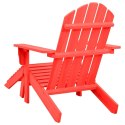  Krzesło ogrodowe Adirondack z podnóżkiem, jodłowe, czerwone Lumarko!