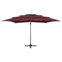  4-poziomowy parasol na aluminiowym słupku, bordowy, 250x250 cm Lumarko!