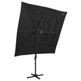  4-poziomowy parasol na aluminiowym słupku, czarny, 250x250 cm Lumarko!