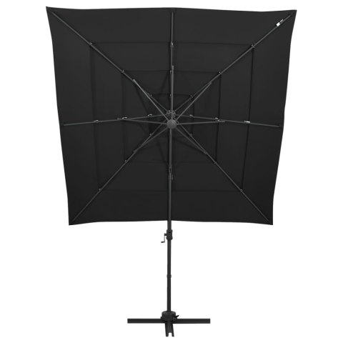  4-poziomowy parasol na aluminiowym słupku, czarny, 250x250 cm Lumarko!