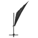  4-poziomowy parasol na aluminiowym słupku, czarny, 250x250 cm Lumarko!