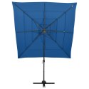  4-poziomowy parasol na aluminiowym słupku, lazurowy, 250x250 cm Lumarko!