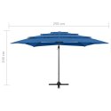  4-poziomowy parasol na aluminiowym słupku, lazurowy, 250x250 cm Lumarko!