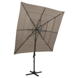  4-poziomowy parasol na aluminiowym słupku, taupe, 250x250 cm Lumarko!