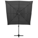  4-poziomowy parasol na aluminiowym słupku, antracyt, 250x250 cm Lumarko!