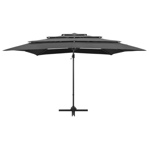 4-poziomowy parasol na aluminiowym słupku, antracyt, 250x250 cm Lumarko!