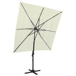  4-poziomowy parasol na aluminiowym słupku, piaskowy, 250x250 cm Lumarko!