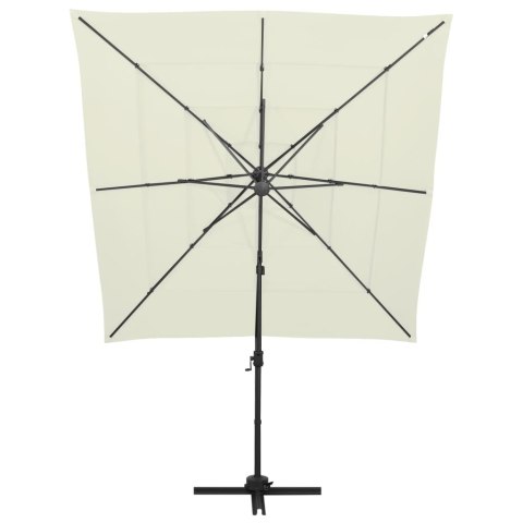  4-poziomowy parasol na aluminiowym słupku, piaskowy, 250x250 cm Lumarko!