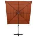 4-poziomowy parasol na aluminiowym słupku, terakota, 250x250 cm Lumarko!