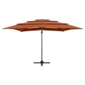  4-poziomowy parasol na aluminiowym słupku, terakota, 250x250 cm Lumarko!