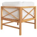  2-osobowa ławka ogrodowa z kremowymi poduszkami, drewno tekowe Lumarko!