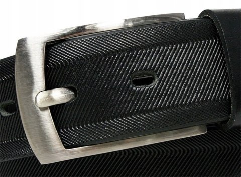  Skórzany Pasek Męski Ze Stylowym Motywem Żłobień