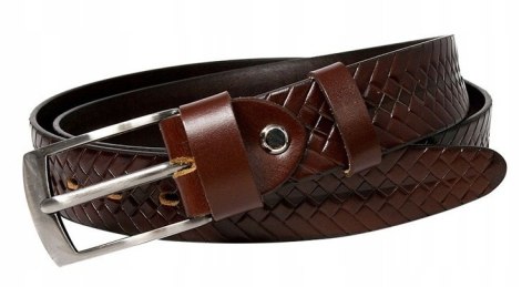  Stylowy, Uniwersalny, Pleciony Pasek Męski Ze Skóry Naturalnej