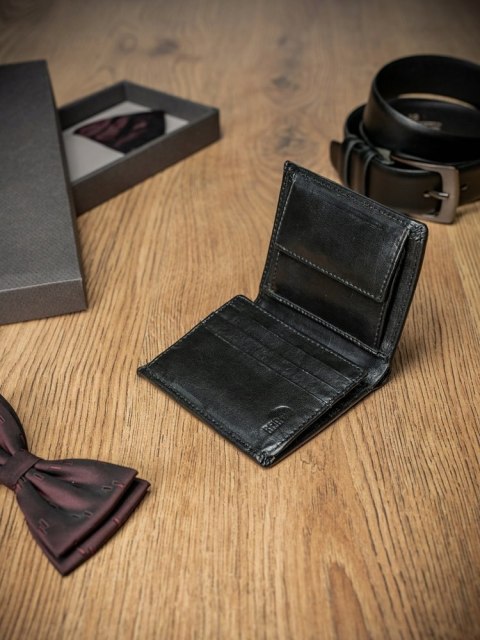  Pionowy Portfel Męski Z Gładkiej Skóry Naturalnej, Ochrona Stop Pierre Andreus