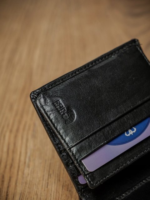  Pionowy Portfel Męski Z Gładkiej Skóry Naturalnej, Ochrona Stop Pierre Andreus