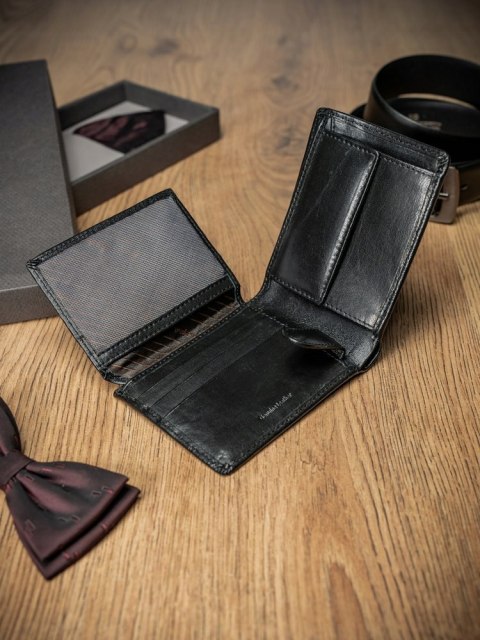  Skórzany Portfel Męski W Wersji Poziomej Z Membraną Stop Pierre Andreus