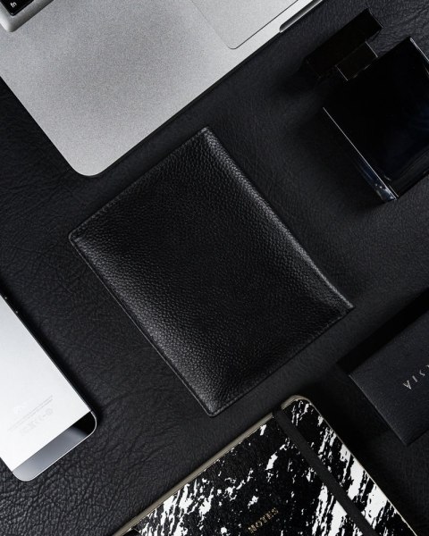  Duży Skórzany Czarny Portfel Męski Ronaldo