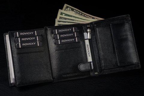  Duży Skórzany Czarny Portfel Męski Ronaldo