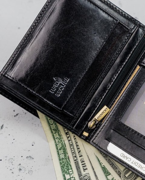  Klasyczny Portfel Męski Ze Skóry Naturalnej Z Miejscem Na Dowód Rejestracyjny,