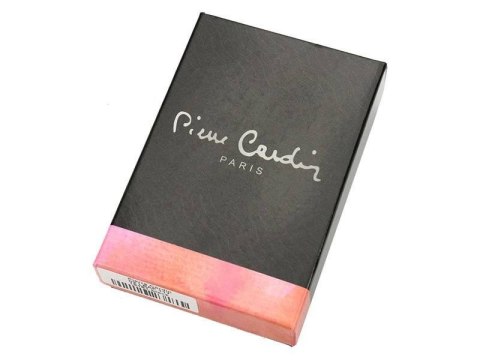  Mały, Pionowy Portfel Ze Skóry Naturalnej Lakierowanej Z Motywem Liści Pierre Cardin