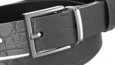  Ciekawy Skórzany Pasek Damski Ze Srebrną Klamrą, Motyw Zwierzęcy