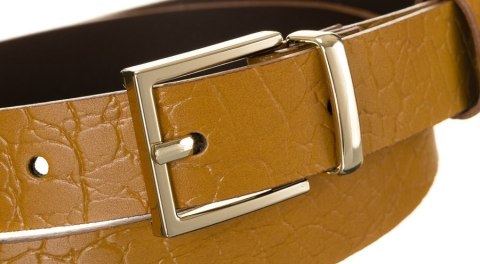  Ciekawy Skórzany Pasek Damski Ze Złotą Klamrą, Zwierzęcy Motyw