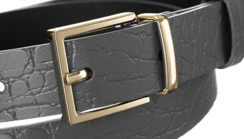  Ciekawy Skórzany Pasek Damski Ze Złotą Klamrą, Zwierzęcy Motyw