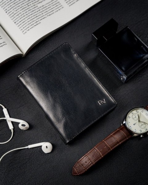  Funkcjonalny, Pionowy Portfel Męski Bez Zapięcia Ze Skóry Naturalnej