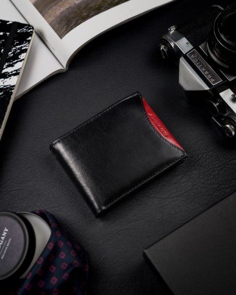  Portfel Męski Z Naturalnej Skóry Licowej, Etui Z Okienkiem Na Zdjęcie