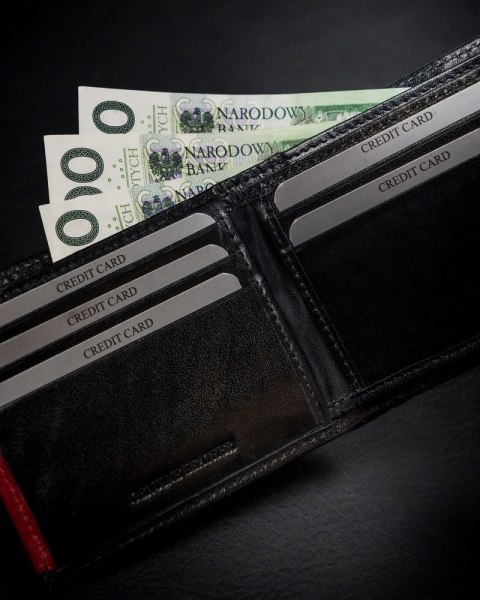  Portfel Męski Z Naturalnej Skóry Licowej, Etui Z Okienkiem Na Zdjęcie