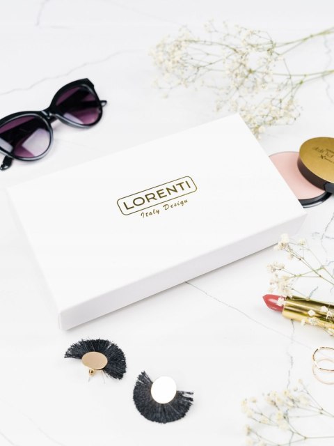  Skórzany, Lakierowany Portfel Damski Z Zewnętrzną Kieszonką Lorenti