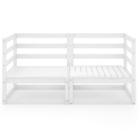  2-osobowa sofa ogrodowa, biała, lite drewno sosnowe Lumarko!