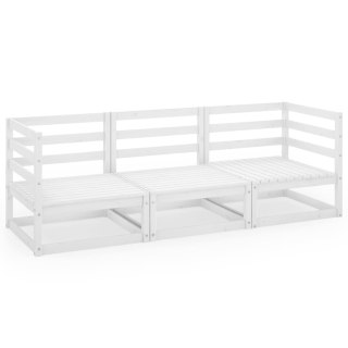  3-osobowa sofa ogrodowa, biała, lite drewno sosnowe Lumarko!