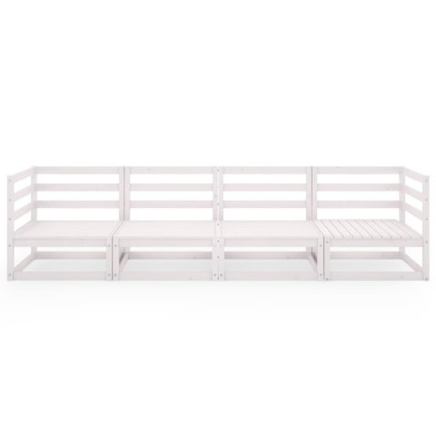  4-osobowa sofa ogrodowa, biała, lite drewno sosnowe Lumarko!