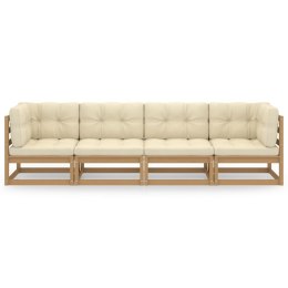  4-osobowa sofa ogrodowa z poduszkami, lite drewno sosnowe Lumarko!