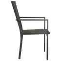  Krzesła ogrodowe, 2 szt., stal i textilene, czarno-antracytowe Lumarko!