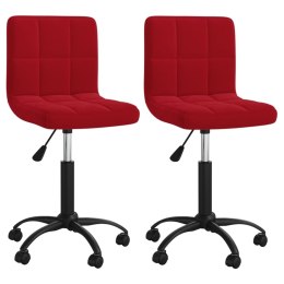  Obrotowe krzesła stołowe, 2 szt., winna czerwień, aksamitne Lumarko!