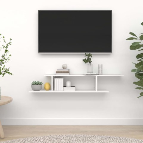  Wisząca szafka pod TV, biała, 125x18x23 cm, płyta wiórowa Lumarko!