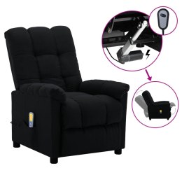  Rozkładany fotel masujący, elektryczny, czarny, obity tkaniną Lumarko!