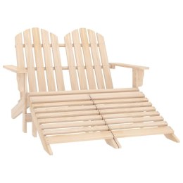 Lumarko 2-osobowe krzesło ogrodowe Adirondack z podnóżkiem, jodłowe