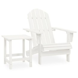  Krzesło ogrodowe Adirondack ze stolikiem, jodłowe, białe Lumarko!