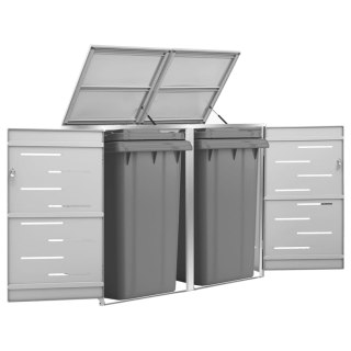  Osłona na 2 kosze na śmieci, 138x77,5x115,5 cm, stal nierdzewna Lumarko!