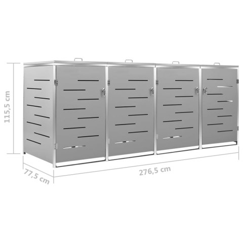  Osłona na 4 kosze na śmieci, 276,5x77,5x115,5 cm, stalowa Lumarko!