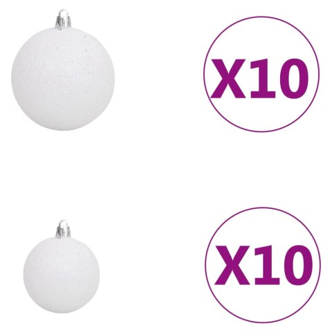  Sztuczna choinka z lampkami LED i bombkami, L 240 cm, biała Lumarko!