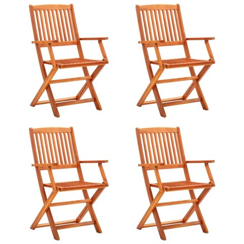  Składane krzesła ogrodowe, 4 szt., lite drewno eukaliptusowe Lumarko!